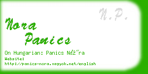 nora panics business card
